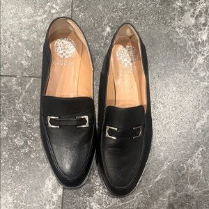 Vince Camuto Black Leather Slip-On Loafers